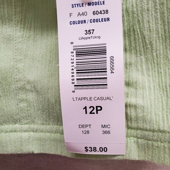 Allison Daley Petite Apple Green ladies top in size 12P - Picture 2 of 6